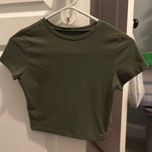 Olive Green Crop Top